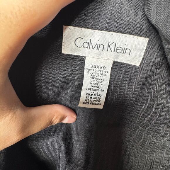 Calvin Klein 3-Piece Gray Suit Blazer Vest Pants Size L 34x30 - Picture 11 of 13